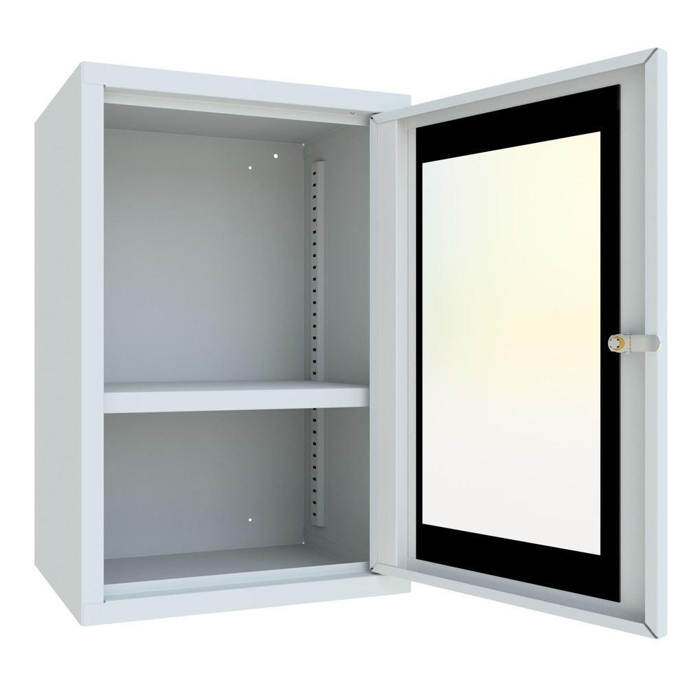 Produktabbildung Nr. 4: Armoire suspendue PAVOY avec regard, H x l x P 600 x 400 x 300 mm, gris clair, gris clair