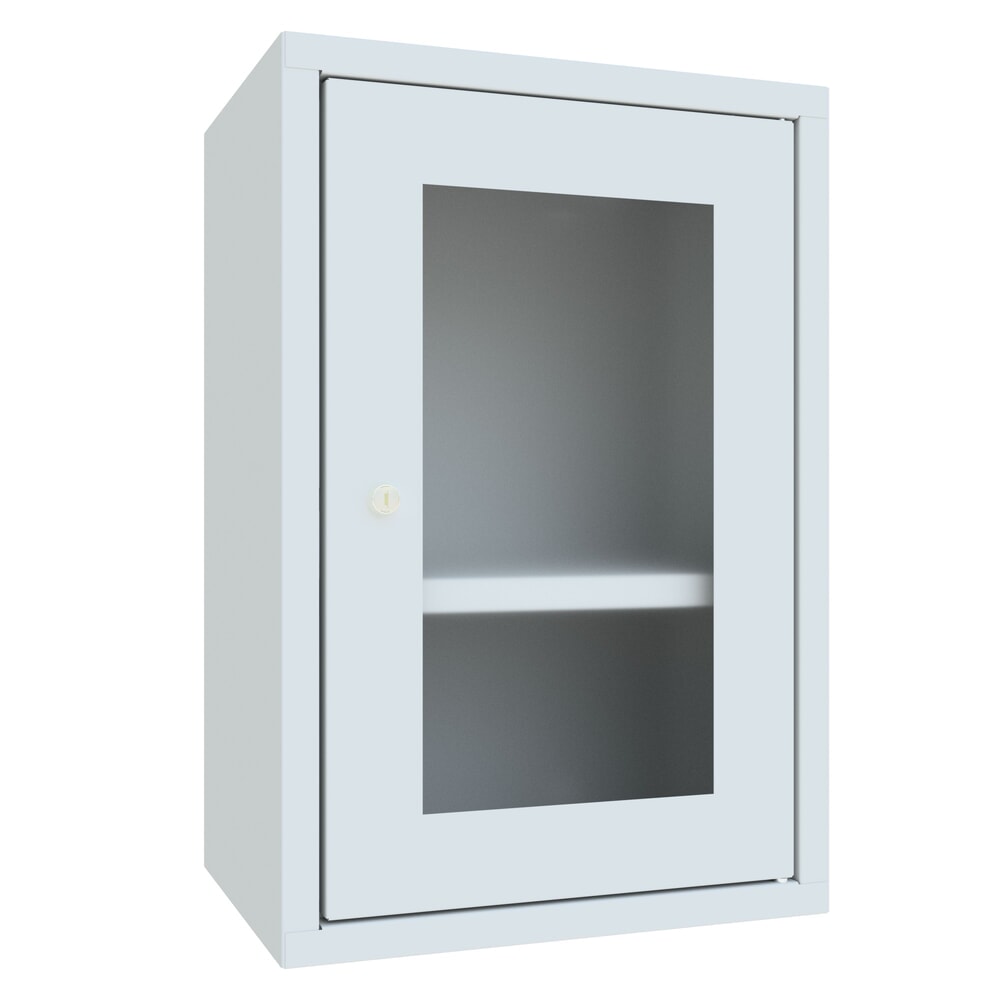 Illustration du produit: Armoire suspendue PAVOY avec regard, H x l x P 600 x 400 x 300 mm, gris clair, gris clair