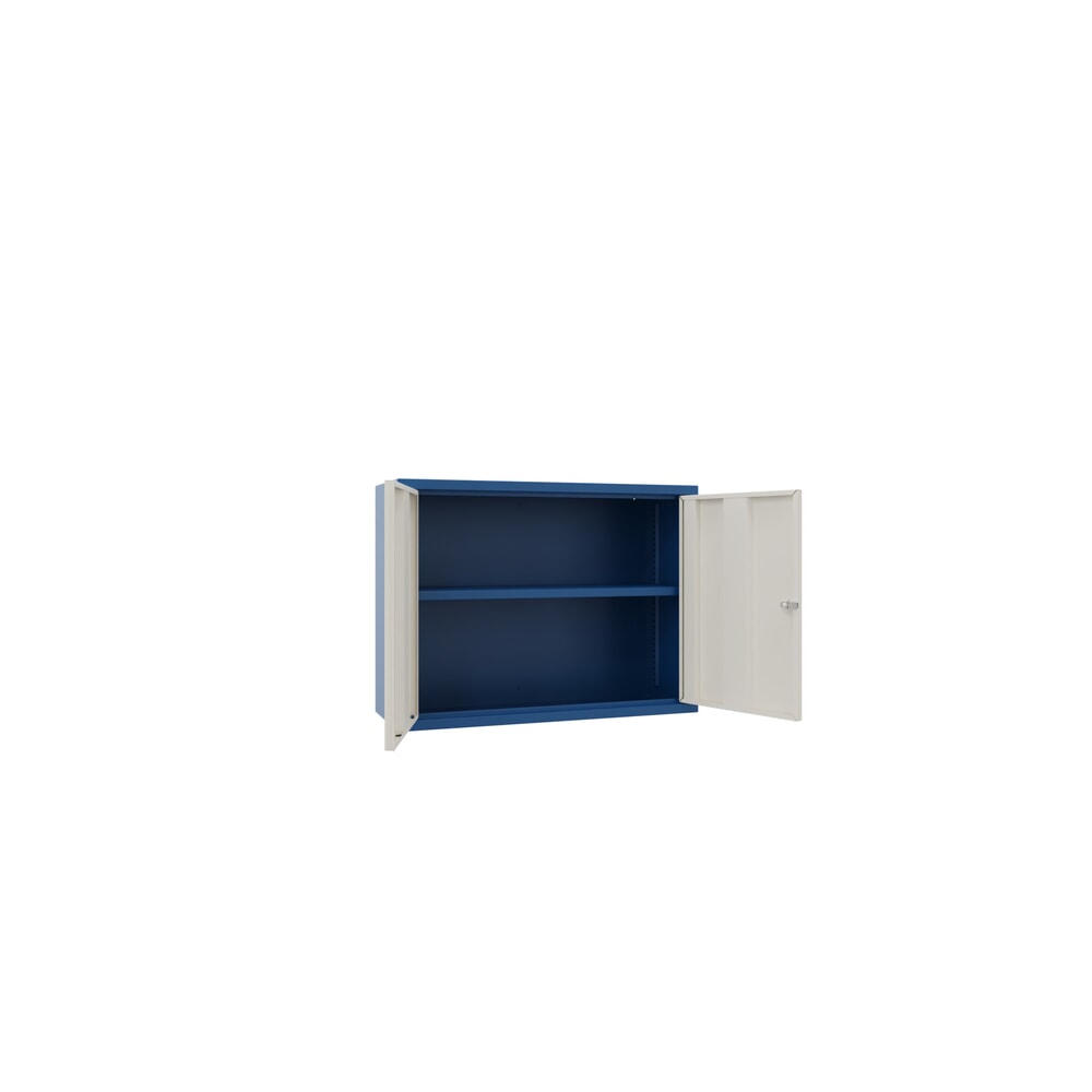 Armoire suspendue PAVOY, H x l x P 600 x 800 x 300 mm, blanc pur, bleu gentiane N° de l'image du produit 2 : Armoire suspendue PAVOY, H x l x P 600 x 800 x 300 mm, blanc pur, bleu gentiane