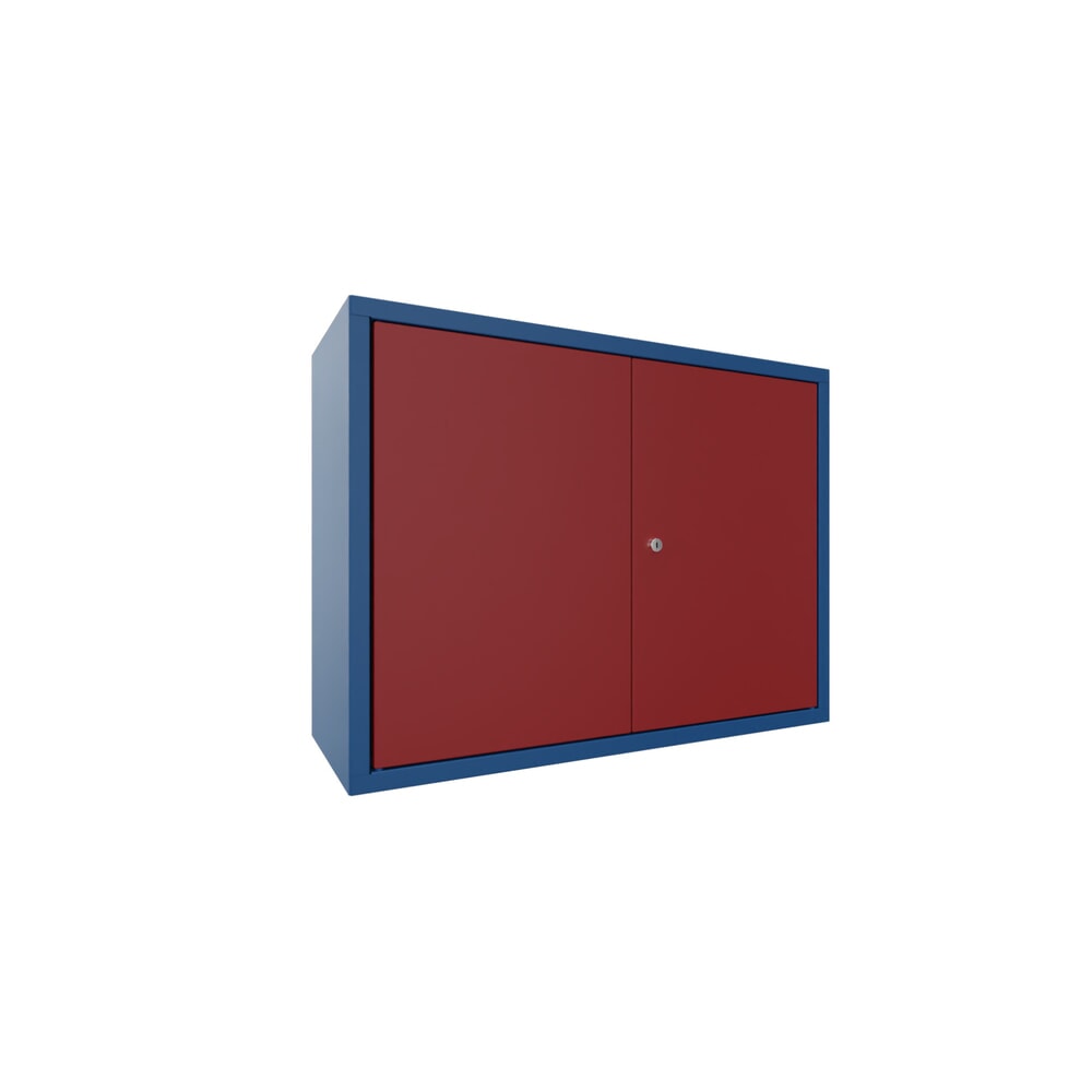 Produktabbildung Nr. 1: Armoire suspendue PAVOY, H x l x P 600 x 800 x 300 mm, rouge rubis, bleu gentiane