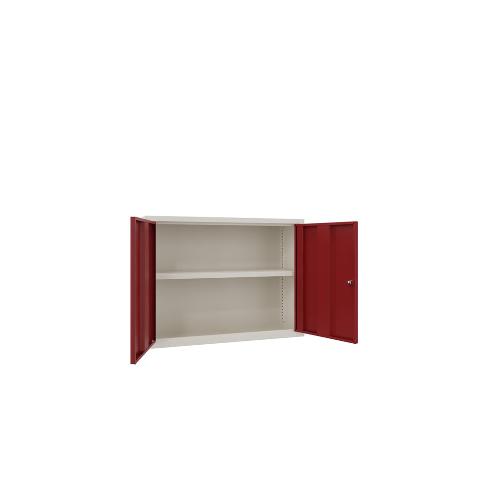 N° de l'image du produit 2 : Armoire suspendue PAVOY, H x l x P 600 x 800 x 300 mm, rouge rubis, blanc pur
