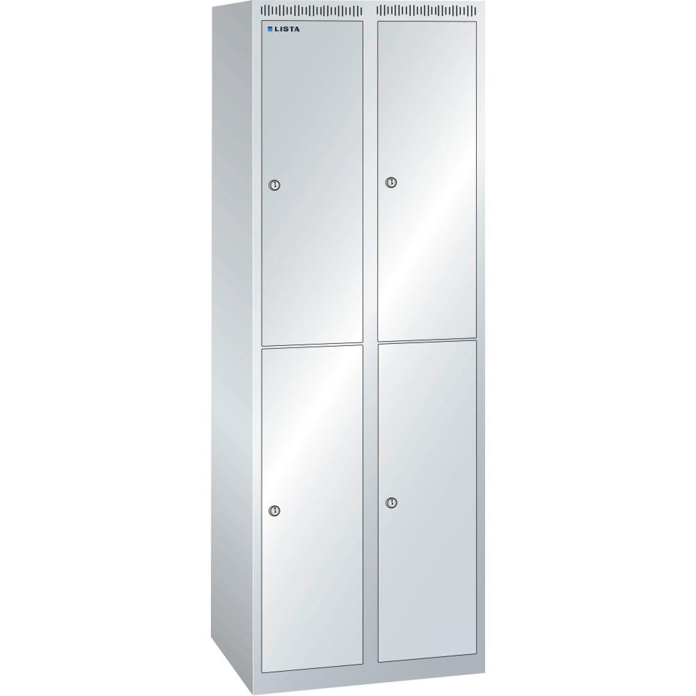 Illustration du produit: Armoire-vestiaire LISTA, (lxPxH) 500x1 700 mm, sans sous-structure, 2 rangées, 2x2 compartiments, dispositif de fermeture