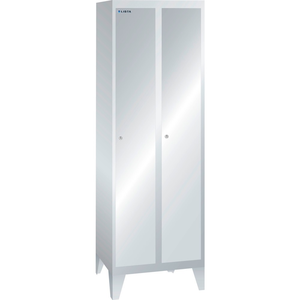 Illustration du produit: Armoire-vestiaire LISTA avec panneau perforé, (PxH) 500x1 850 mm, avec pieds, 2 compartiments, serrure à cylindre