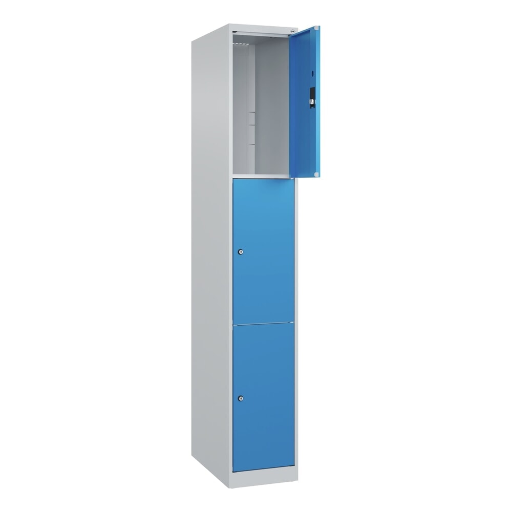 Produktabbildung Nr. 1: C+P Schliessfachschrank Classic PLUS, 1 Abteil, HxBxT 1.850 x 300 x 500 mm, lichtgrau, lichtblau, 3 Fächer, Zylinderschloss