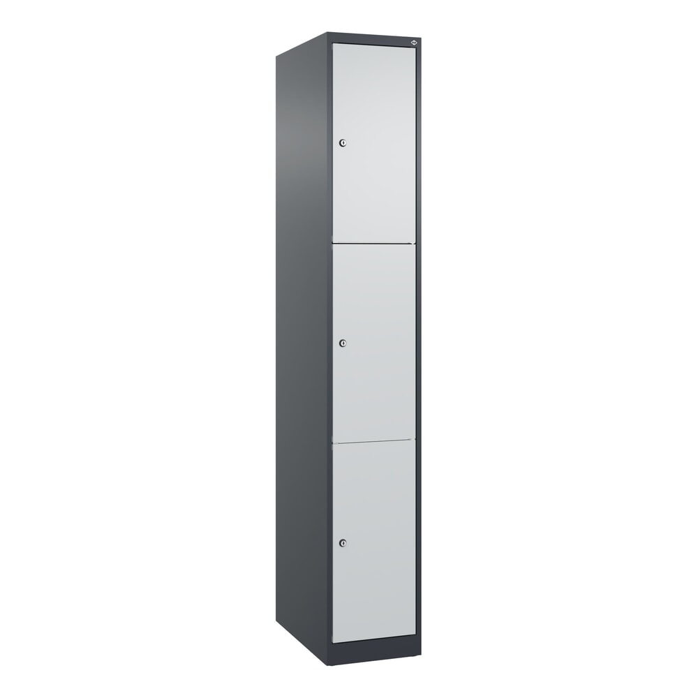 Produktabbildung Nr. 9: C+P Schliessfachschrank Classic PLUS, 1 Abteil, HxBxT 1.850 x 300 x 500 mm, anthrazitgrau, lichtgrau, 3 Fächer, Zylinderschloss