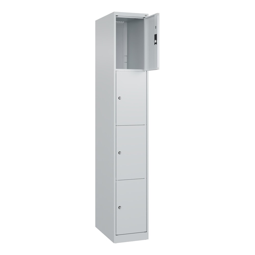 Produktabbildung Nr. 1: C+P Schliessfachschrank Classic PLUS, 1 Abteil, HxBxT 1.850 x 300 x 500 mm, lichtgrau, lichtgrau, 4 Fächer, Zylinderschloss
