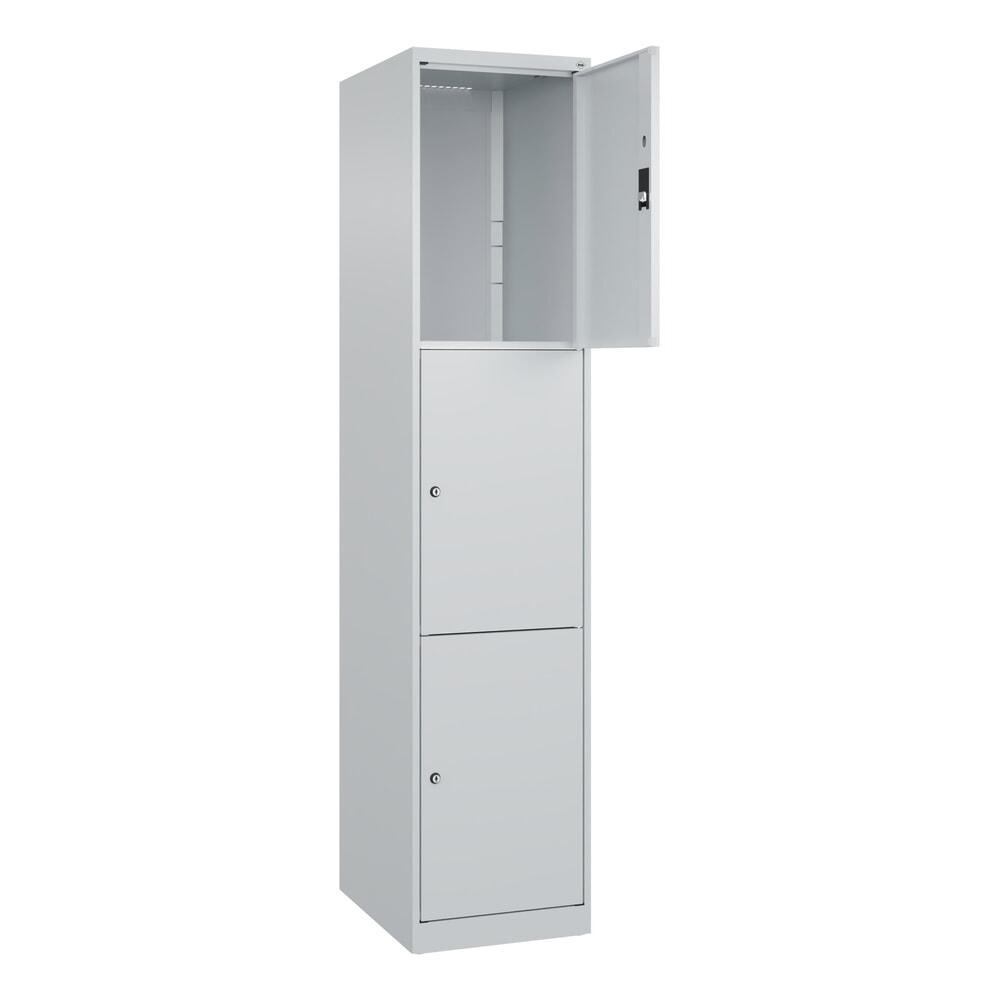 Produktabbildung Nr. 1: C+P Schliessfachschrank Classic PLUS, 1 Abteil, HxBxT 1.850 x 400 x 500 mm, lichtgrau, lichtgrau, 3 Fächer, Zylinderschloss