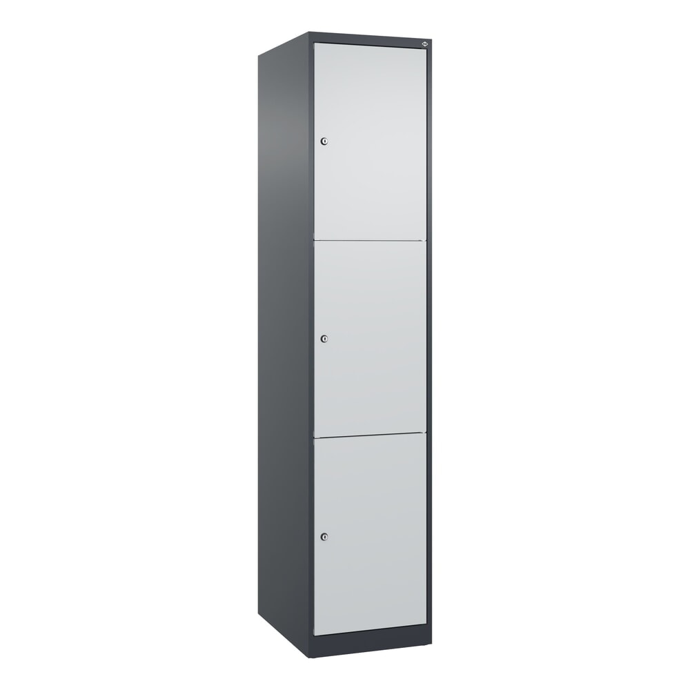 Produktabbildung Nr. 9: C+P Schliessfachschrank Classic PLUS, 1 Abteil, HxBxT 1.850 x 400 x 500 mm, anthrazitgrau, lichtgrau, 3 Fächer, Zylinderschloss