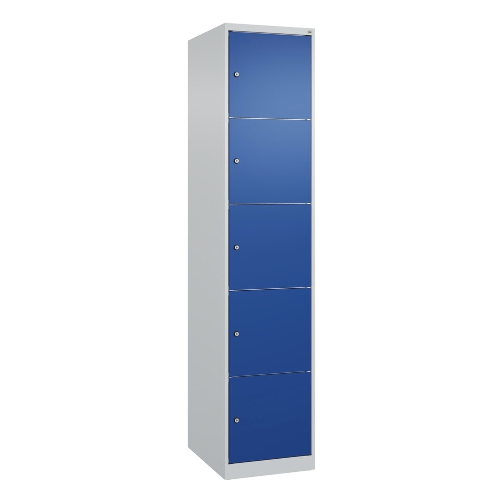 Produktabbildung Nr. 9: C+P Schliessfachschrank Classic PLUS, 1 Abteil, HxBxT 1.850 x 400 x 500 mm, lichtgrau, enzianblau, 5 Fächer, Zylinderschloss