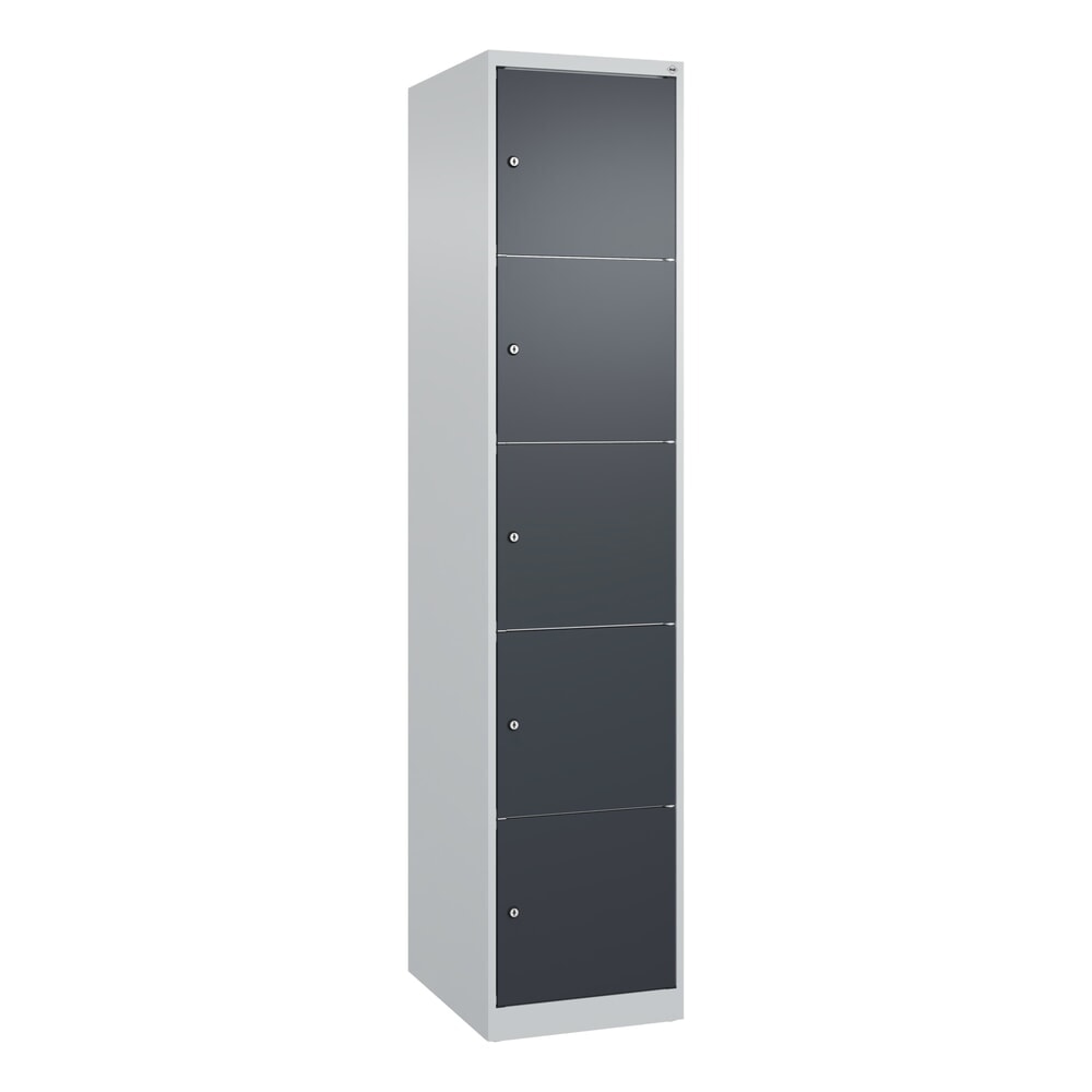 N° de l'image du produit 9 : C+P Schließfachschrank Classic PLUS, 1 Abteil, HxBxT 1.850 x 400 x 500 mm, lichtgrau, anthrazitgrau, 5 Fächer, Zylinderschloss