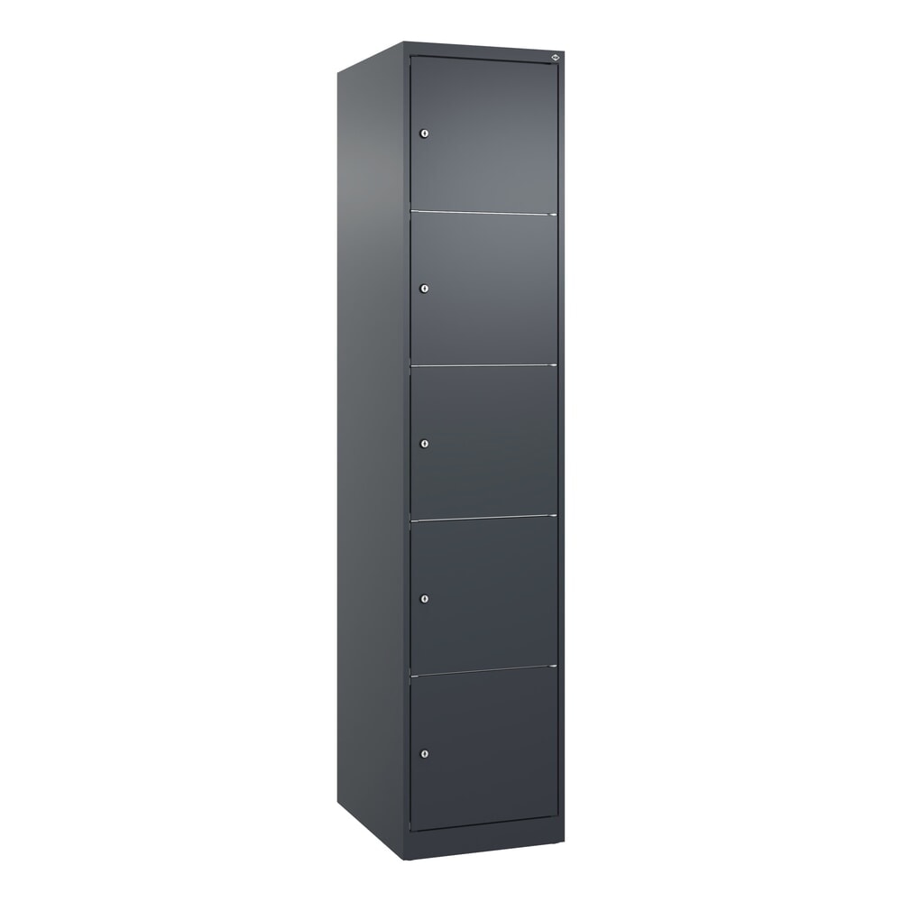 Produktabbildung Nr. 9: C+P Schliessfachschrank Classic PLUS, 1 Abteil, HxBxT 1.850 x 400 x 500 mm, anthrazitgrau, anthrazitgrau, 5 Fächer, Zylinderschloss