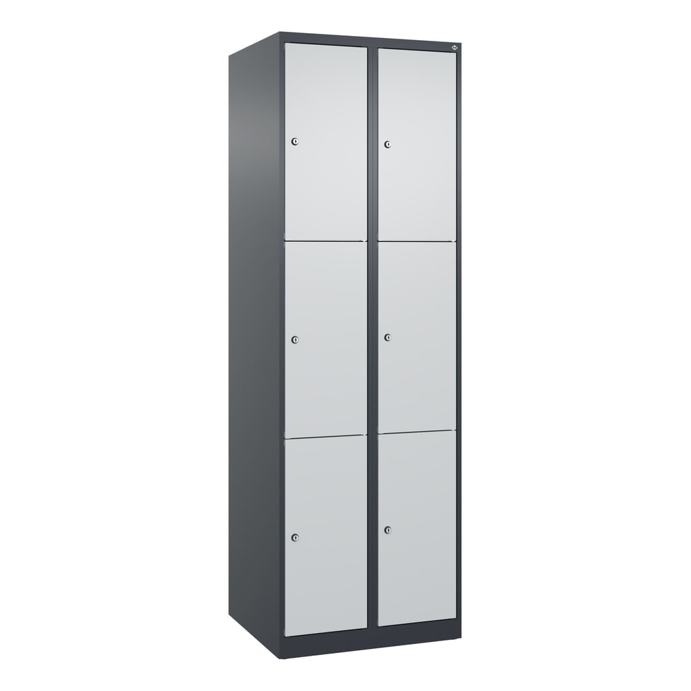 Produktabbildung Nr. 9: C+P Schliessfachschrank Classic PLUS, 2 Abteile, HxBxT 1.850 x 600 x 500 mm, anthrazitgrau, lichtgrau, 6 Fächer, Zylinderschloss