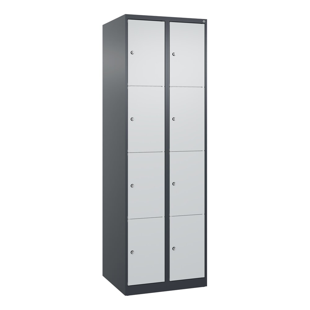 Produktabbildung Nr. 9: C+P Schliessfachschrank Classic PLUS, 2 Abteile, HxBxT 1.850 x 600 x 500 mm, anthrazitgrau, lichtgrau, 8 Fächer, Zylinderschloss