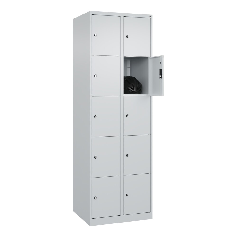 Produktabbildung Nr. 10: C+P Schliessfachschrank Classic PLUS, 2 Abteile, HxBxT 1.850 x 600 x 500 mm, lichtgrau, lichtgrau, 10 Fächer, Zylinderschloss