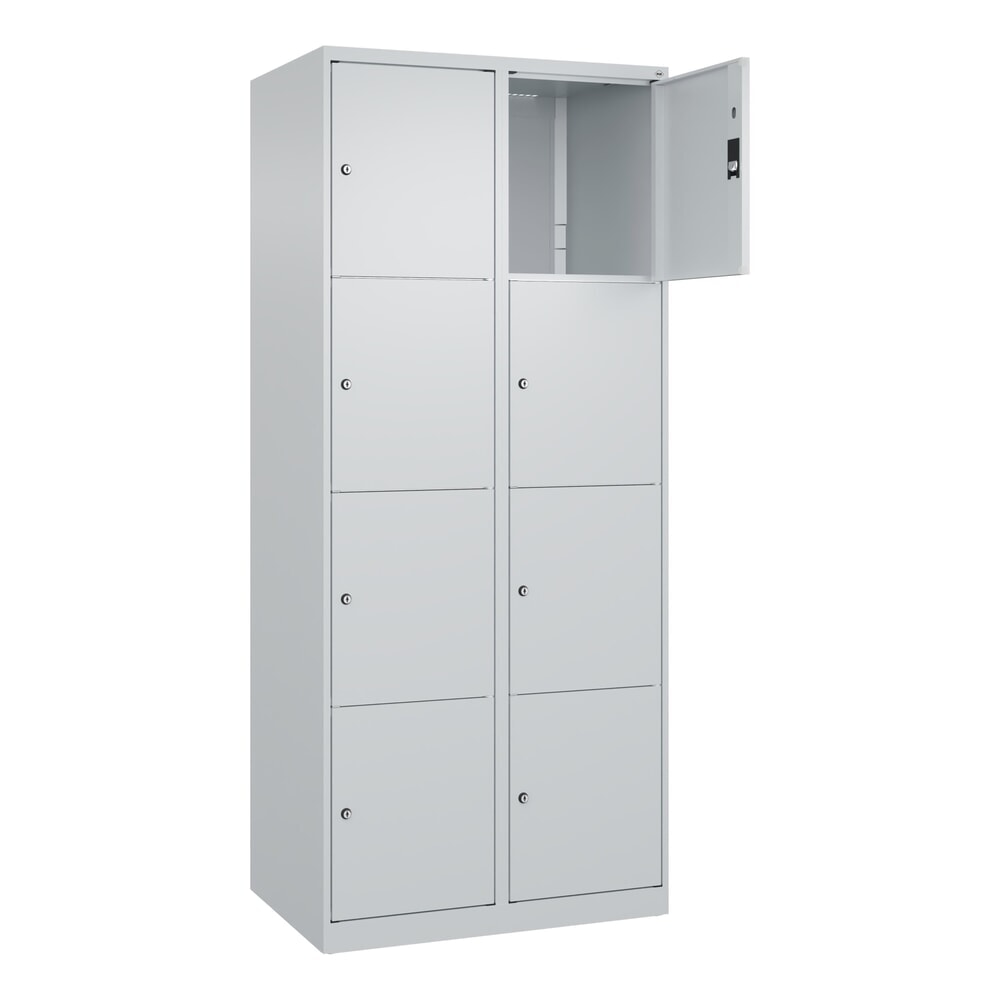 Produktabbildung Nr. 1: C+P Schliessfachschrank Classic PLUS, 2 Abteile, HxBxT 1.850 x 800 x 500 mm, lichtgrau, lichtgrau, 8 Fächer, Zylinderschloss