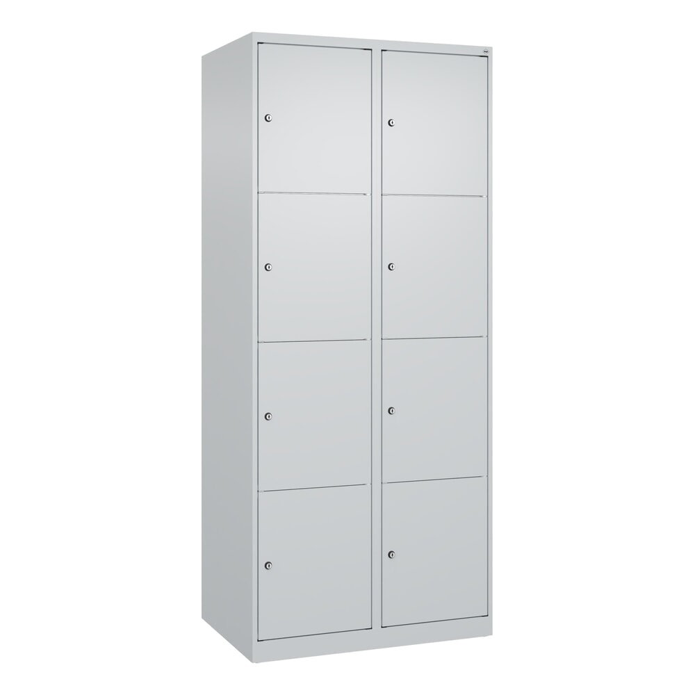 Produktabbildung Nr. 9: C+P Schliessfachschrank Classic PLUS, 2 Abteile, HxBxT 1.850 x 800 x 500 mm, lichtgrau, lichtgrau, 8 Fächer, Zylinderschloss