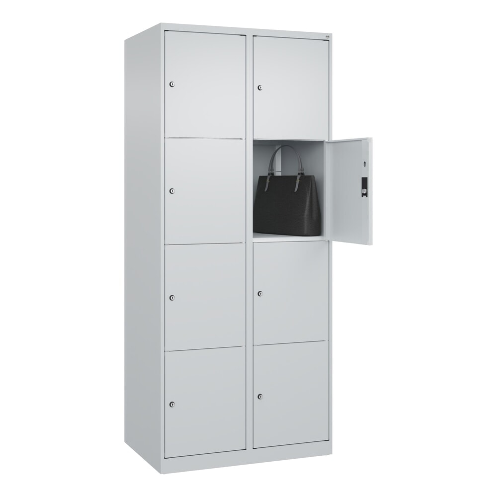 Produktabbildung Nr. 10: C+P Schliessfachschrank Classic PLUS, 2 Abteile, HxBxT 1.850 x 800 x 500 mm, lichtgrau, lichtgrau, 8 Fächer, Zylinderschloss
