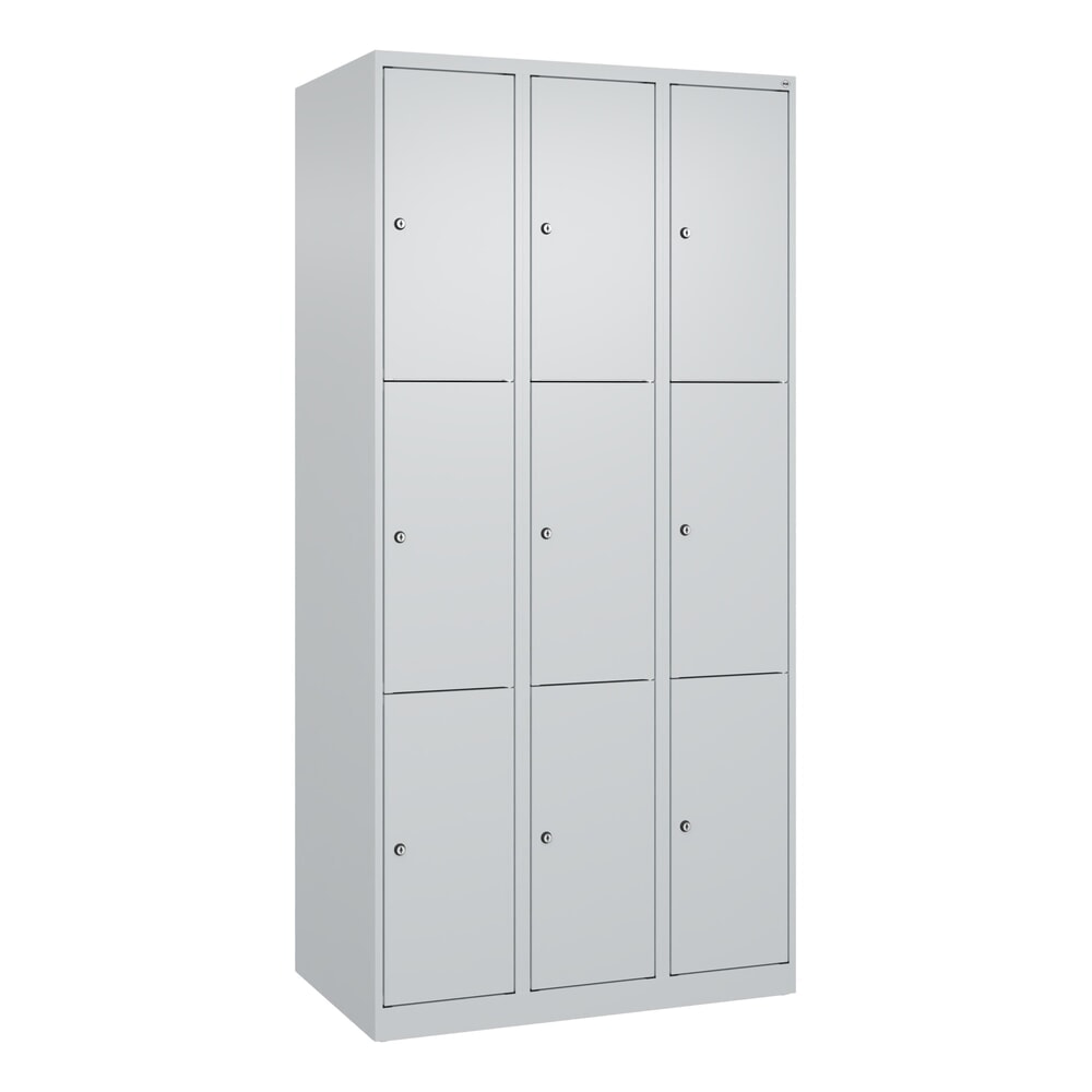 Produktabbildung Nr. 9: C+P Schliessfachschrank Classic PLUS, 3 Abteile, HxBxT 1.850 x 900 x 500 mm, lichtgrau, lichtgrau, 9 Fächer, Zylinderschloss