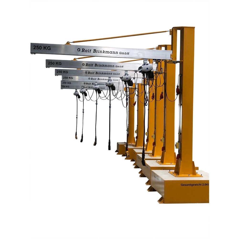 Produktabbildung Nr. 2: Brinkmann mobiler Säulenschwenkkran mit Aluminium Ausleger, ABUS Kettenzug, Tragfähigkeit 125 kg, Ausladung 2 m