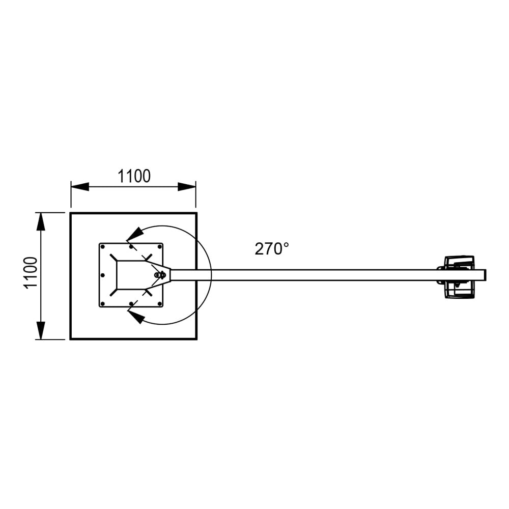 Produktabbildung Nr. 5: Brinkmann mobiler Säulenschwenkkran mit Stahl Ausleger, ABUS Kettenzug, Tragfähigkeit 160 kg, Ausladung 2m