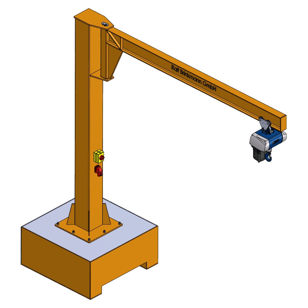Produktabbildung Nr. 5: Brinkmann mobiler Säulenschwenkkran mit Stahl Ausleger, ABUS Kettenzug, Tragfähigkeit 160 kg, Ausladung 3 m
