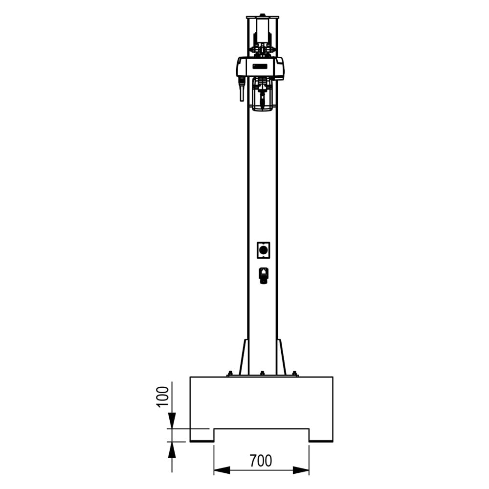 N° de l'image du produit 3 : Brinkmann mobiler Säulenschwenkkran mit Stahl Ausleger, ABUS Kettenzug, Tragfähigkeit 160 kg, Ausladung 4 m