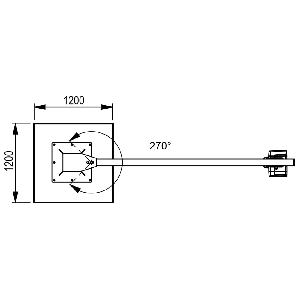 N° de l'image du produit 4 : Brinkmann mobiler Säulenschwenkkran mit Stahl Ausleger, ABUS Kettenzug, Tragfähigkeit 160 kg, Ausladung 4 m