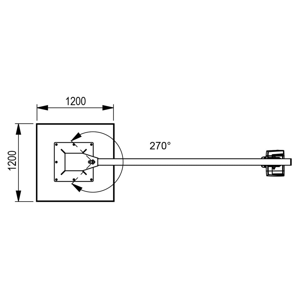N° de l'image du produit 4 : Brinkmann mobiler Säulenschwenkkran mit Stahl Ausleger, ABUS Kettenzug, Tragfähigkeit 250 kg, Ausladung 2 m