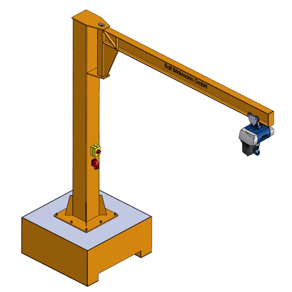 Produktabbildung Nr. 5: Brinkmann mobiler Säulenschwenkkran mit Stahl Ausleger, ABUS Kettenzug, Tragfähigkeit 250 kg, Ausladung 4 m