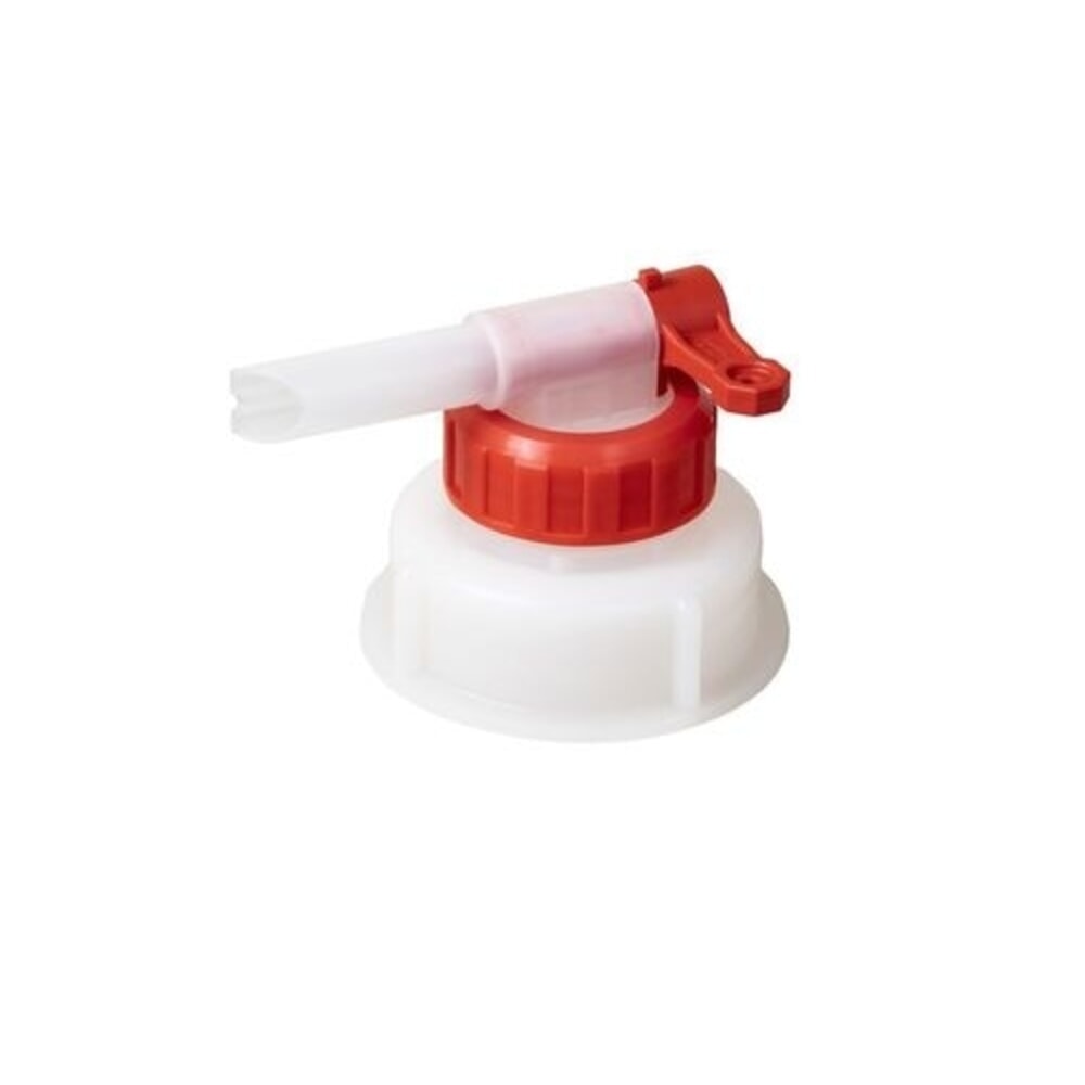 Produktabbildung: Denios Kunststoffhahn, lebensmittelecht, säurebeständig AH 61, Gewinde-Ø 61 mm