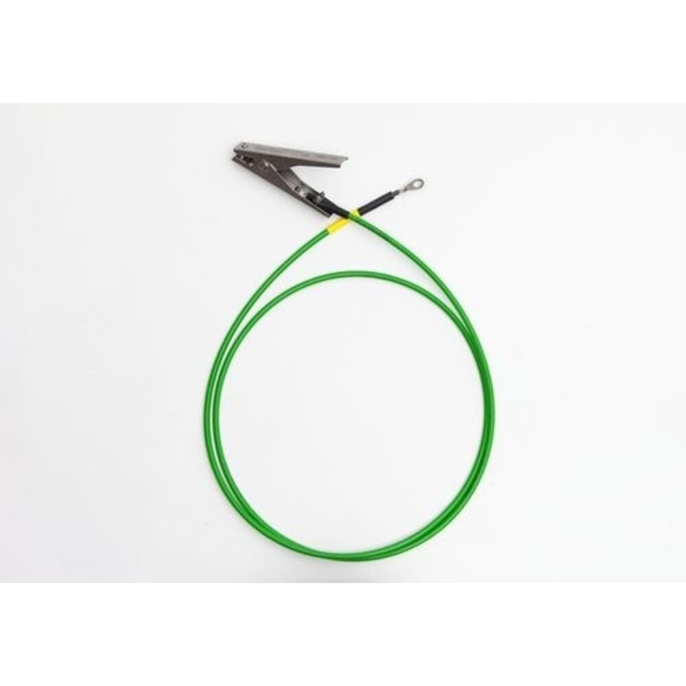 Produktabbildung: Denios Erdungskabel mit 1 Erdungszange / 1 Ringkabelschuh, Isol. u. ATEX-Zulassung, 2 m