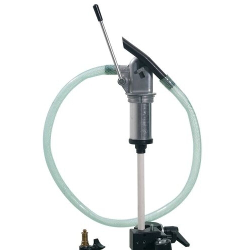 Illustration du produit: Denios Fasspumpe aus Zink-Druckguss, mit PVC-Schlauch und Auslaufkrümmer, 700 mm Tauchtiefe