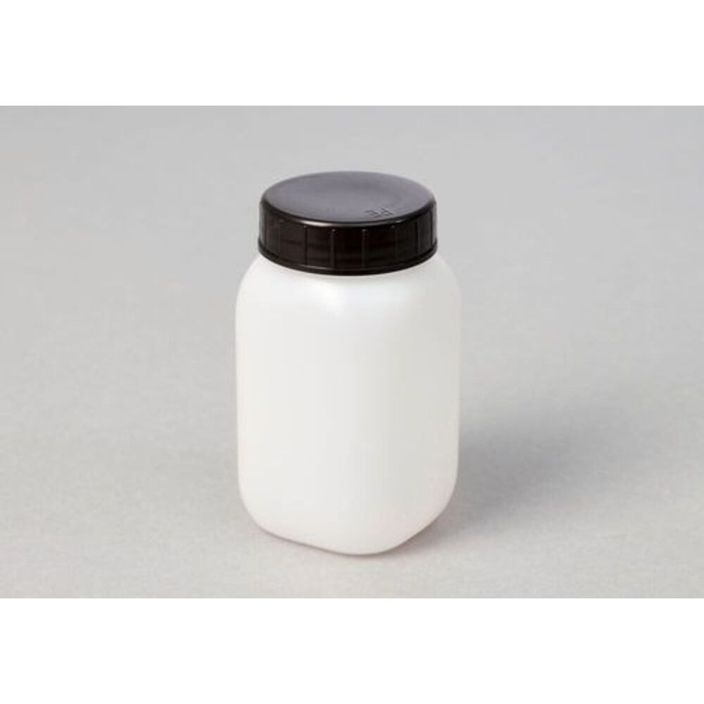 Produktabbildung: Denios Weithalsflaschen aus HDPE, eckig, natur-transparent, 250 ml, 24 Stück