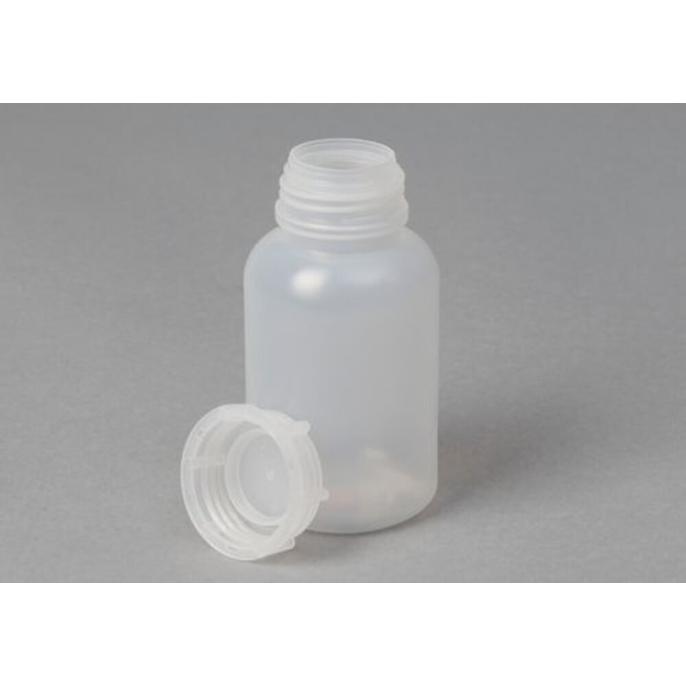 Produktabbildung: Denios Weithalsflaschen aus LDPE, rund, natur-transparent, 250 ml, 30 Stück