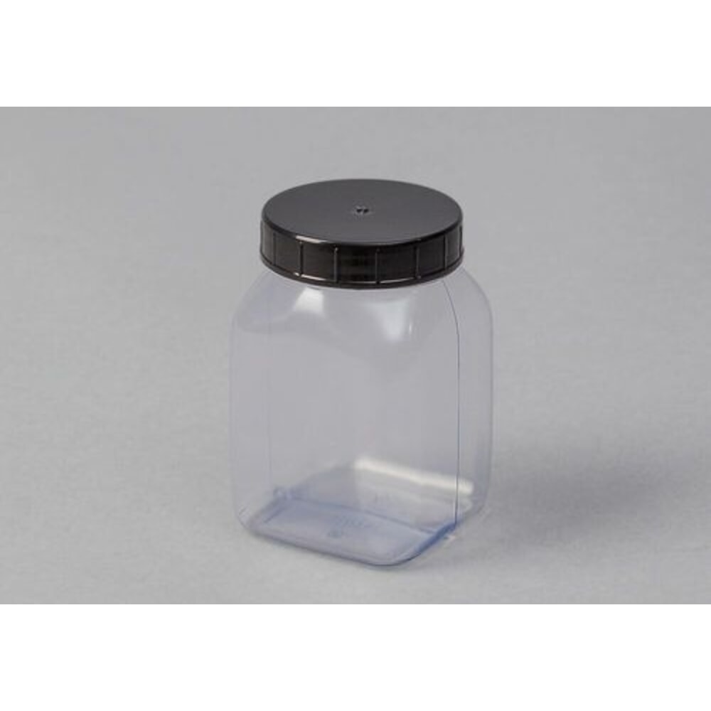 Produktabbildung: Denios Weithalsflaschen aus PVC, eckig, natur-transparent, 50 ml, 30 Stück