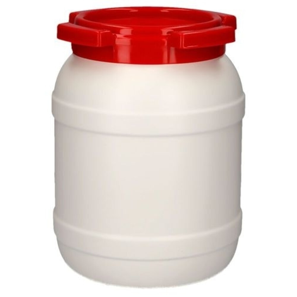 Produktabbildung Nr. 2: Denios Weithals-Fass aus Polyethylen (PE), weiss-rot WH 6, 6,4 l Volumen