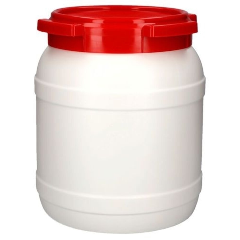 Produktabbildung Nr. 2: Denios Weithals-Fass aus Polyethylen (PE), weiss-rot, WH 15, 15 l Volumen