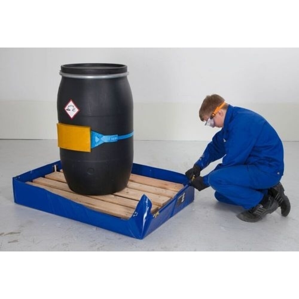 N° de l'image du produit 3 : Denios Faltbare Mehrweg-Auffangwanne aus Kunststoff, Auffangvolumen 300 l, HxBxT 225 x 1240 x 1240 mm