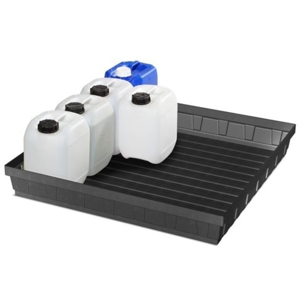 N° de l'image du produit 2 : Denios Kleingebinde-Auffangwanne base-line aus PE, Höhe 160 mm, ohne Ablauf, ohne Gitterrost, Auffangvolumen 52 l