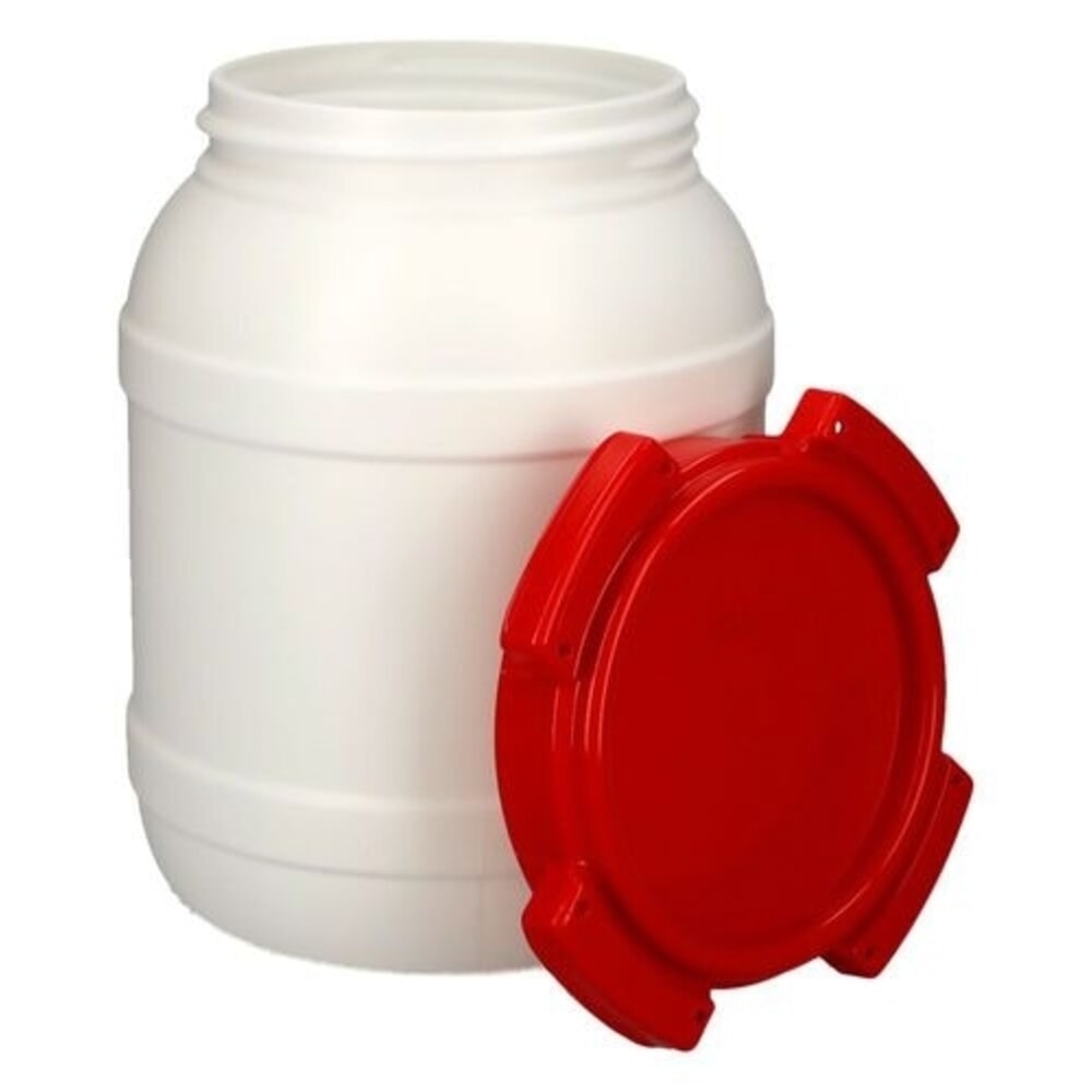 Produktabbildung Nr. 3: Denios Weithals-Fass aus Polyethylen (PE), weiss-rot WH 6, 6,4 l Volumen