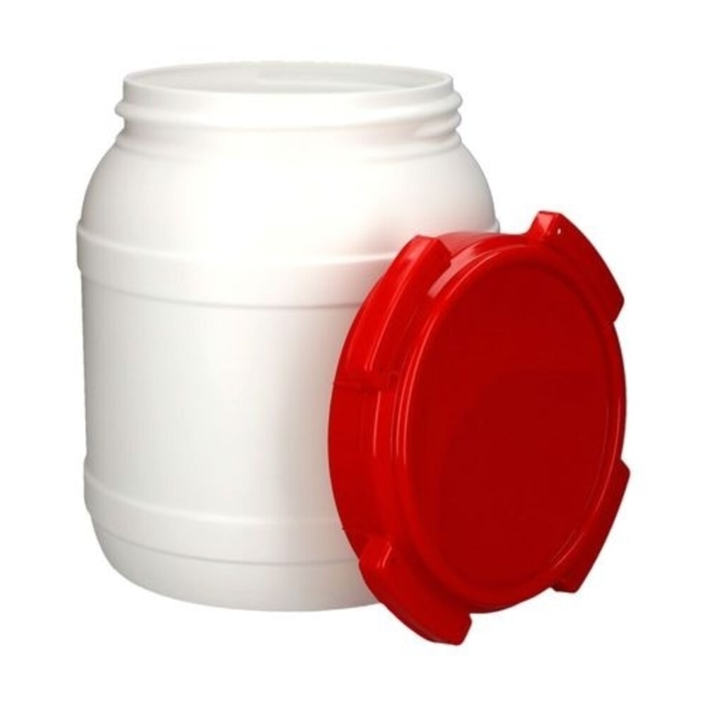 Produktabbildung Nr. 3: Denios Weithals-Fass aus Polyethylen (PE), weiss-rot, WH 15, 15 l Volumen