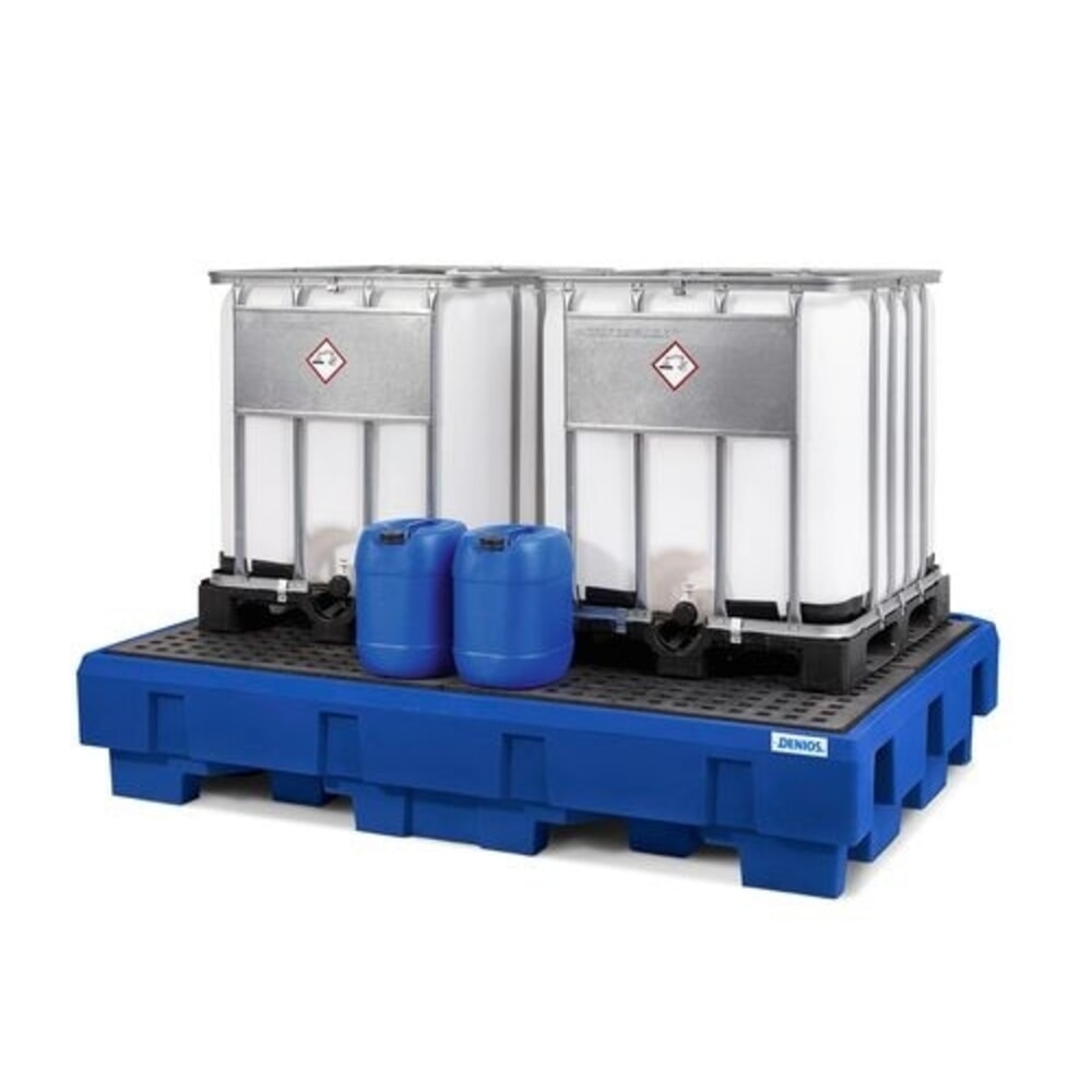 Produktabbildung Nr. 4: Denios Auffangwanne classic-line aus PE für 2 IBC, Abfüllbereich und PE-Gitterrost, HxBxT 485 x 2460 x 1800 mm