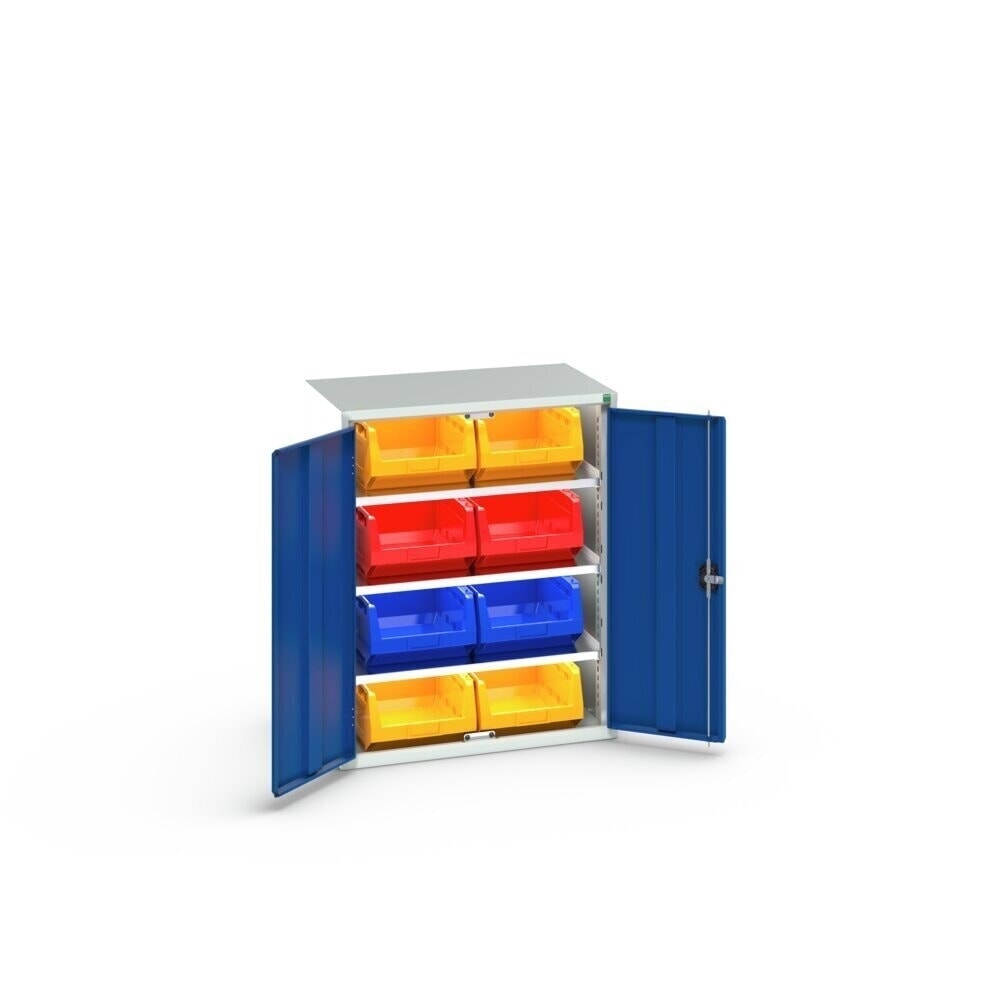 N° de l'image du produit 3 : bott Armoire à bacs verso, avec 3 tablettes et 8 bacs à bec, lxPxH : 800 x 550 x 1 000 mm