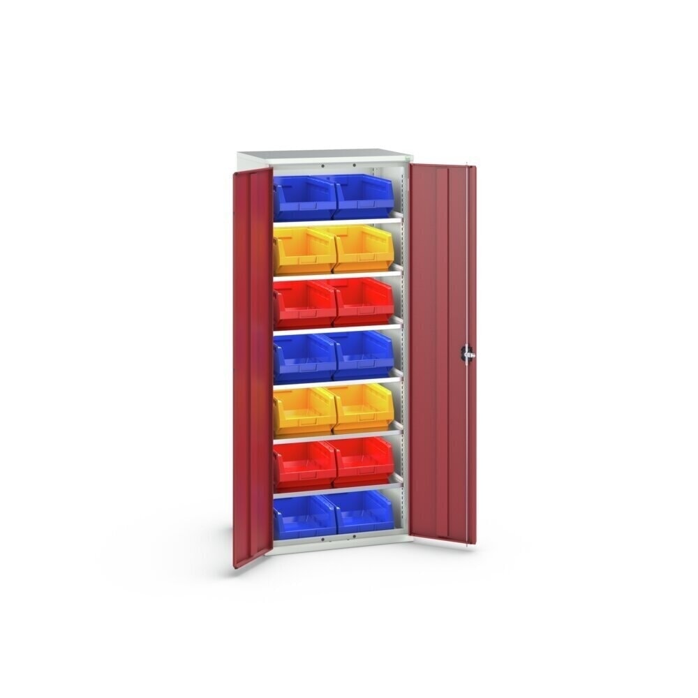 N° de l'image du produit 3 : bott Armoire à bacs verso, avec 6 tablettes et 14 bacs à bec, lxPxH : 800 x 550 x 2 000 mm