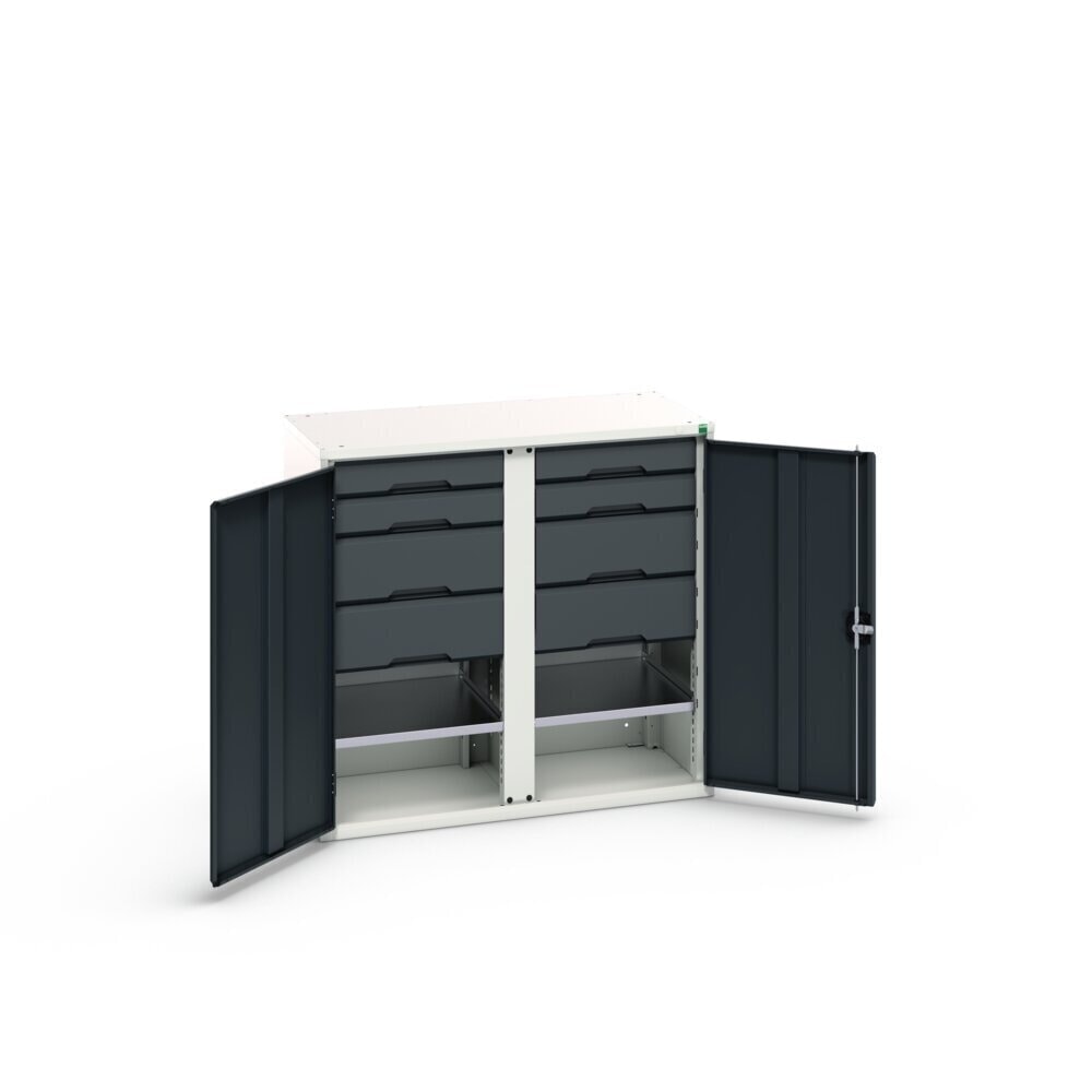 N° de l'image du produit 3 : bott verso Armoire d’appoint avec tiroirs, avec 2 tablettes et 8 tiroirs, lxPxH : 1 050 x 550 x 1 000 mm