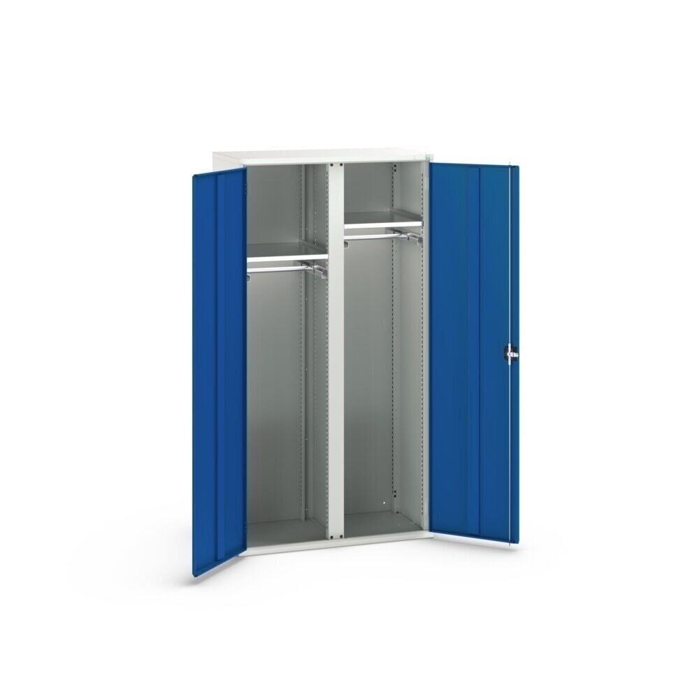 N° de l'image du produit 3 : bott Armoire à portes battantes avec tiroirs verso, avec 2 tablettes et 2 tringles à vêtements, lxPxH : 1 050 x 550 x 2 000 mm