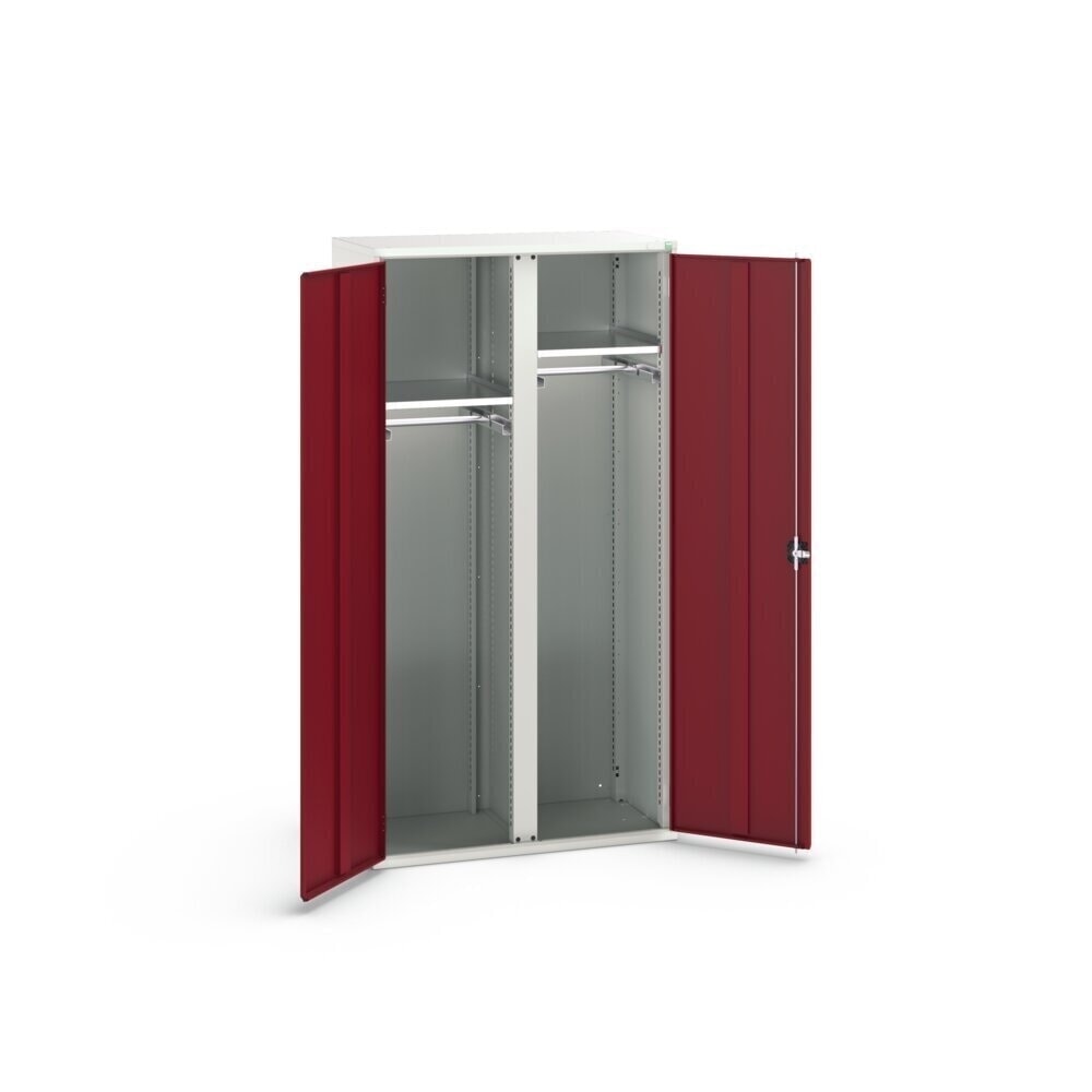 N° de l'image du produit 3 : bott Armoire à portes battantes avec tiroirs verso, avec 2 tablettes et 2 tringles à vêtements, lxPxH : 1 050 x 550 x 2 000 mm