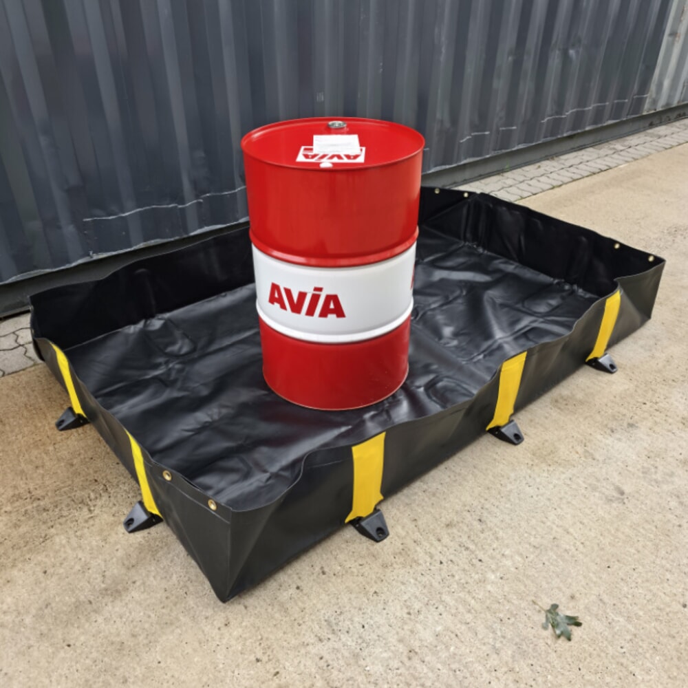 Produktabbildung: Steinbock® Faltbare Auffangwanne Ultra aus PVC, HxBxT 305 x 6.100 x 6.100 mm, Auffangvolumen 11.318 l