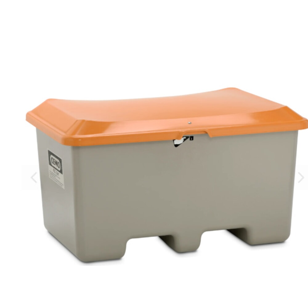 Produktabbildung Nr. 1: CEMO Streugutbehälter, grau/orange, 400 Liter, mit Staplertaschen