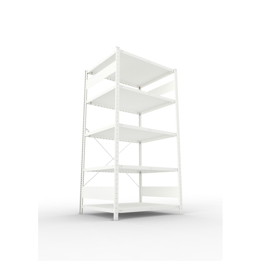 N° de l'image du produit 4 : Rayonnage à tablettes META système enfichable, TB, FL 230 kg, gris clair, H x l x P 2 000 x 1 300 x 500 mm